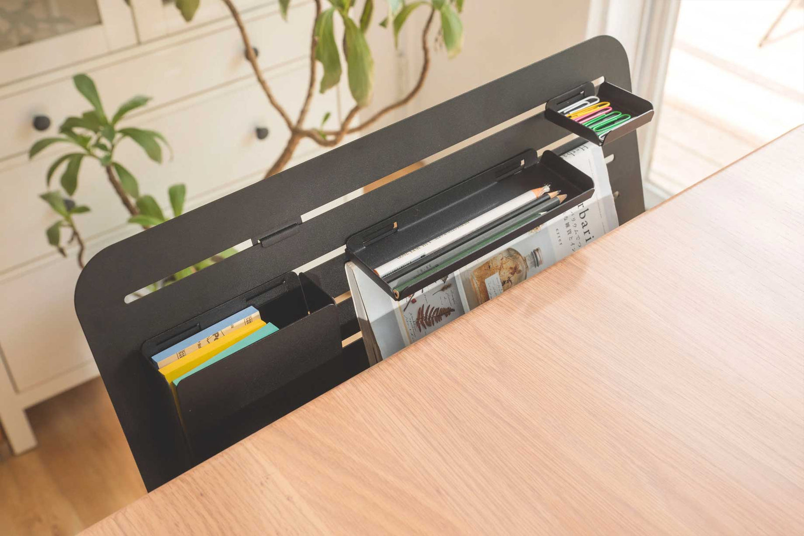 Side Storage for Adjustable Desk