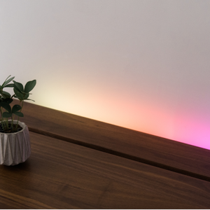 Desk with Purple Backlight