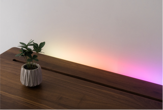 Desk with Purple Backlight