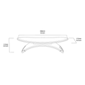 Strata ergonomic footrest dimensions diagram showing 406mm width, 212mm depth, and 117mm height