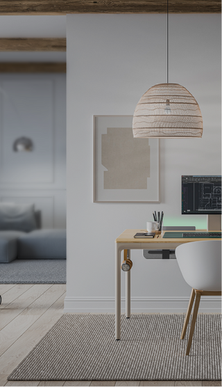 Cropped View of Standing Desk in Home Office